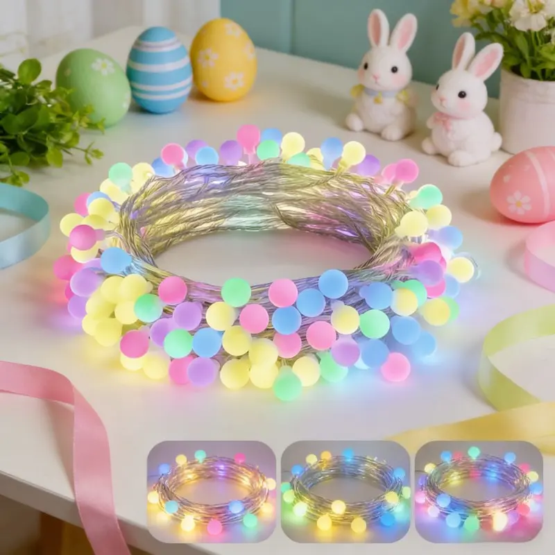 USB Light String, 5m 16.4ft Ball-Shaped Fairy Lights, Colorful LED Strip, Home Decor, Festival Decoration, Easter, Mother's Day, Wedding, Birthday, Graduation, Gift, Party