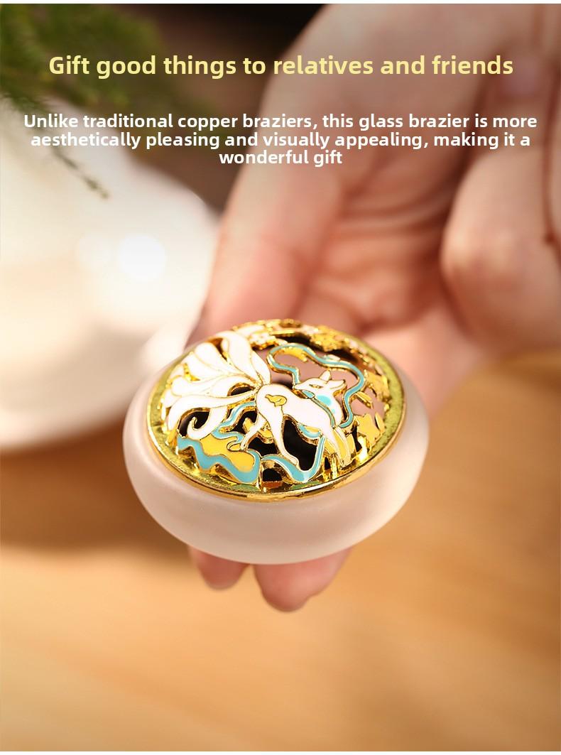 Colored Glaze Incense Burner for Coil Incense Agarwood & Sandalwood Smoke-Free Powder Cloud Style Household Tool Enhances Aroma Ideal for Agarwood & Sandalwood incense stick holder