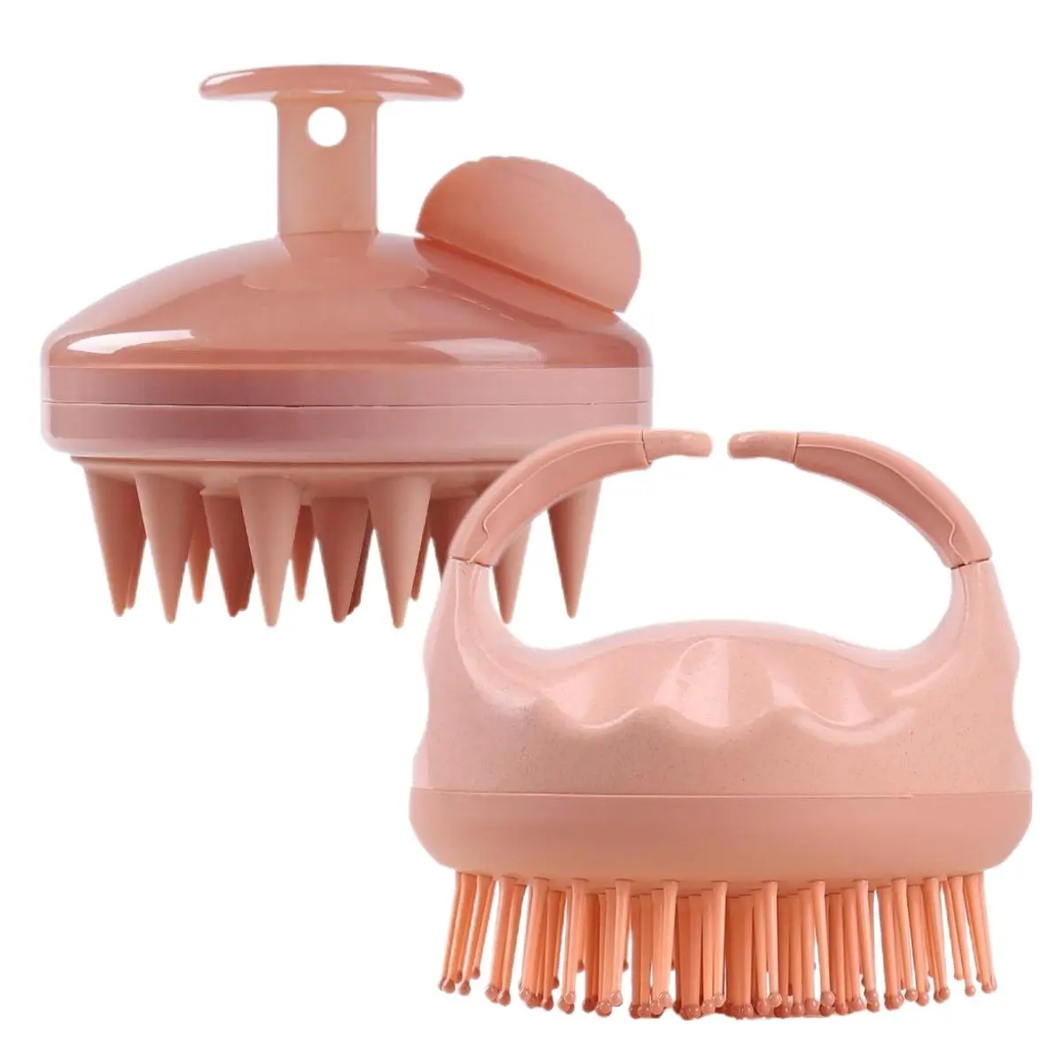 2-Pack Soft Silicone Scalp Massager Brush with Soft Bristles - Plastic Bath Accessories for Exfoliation, Dandruff Removal, Stress Relief, Waterproof Cleaning, Wet & Dry Use for All Hair Types