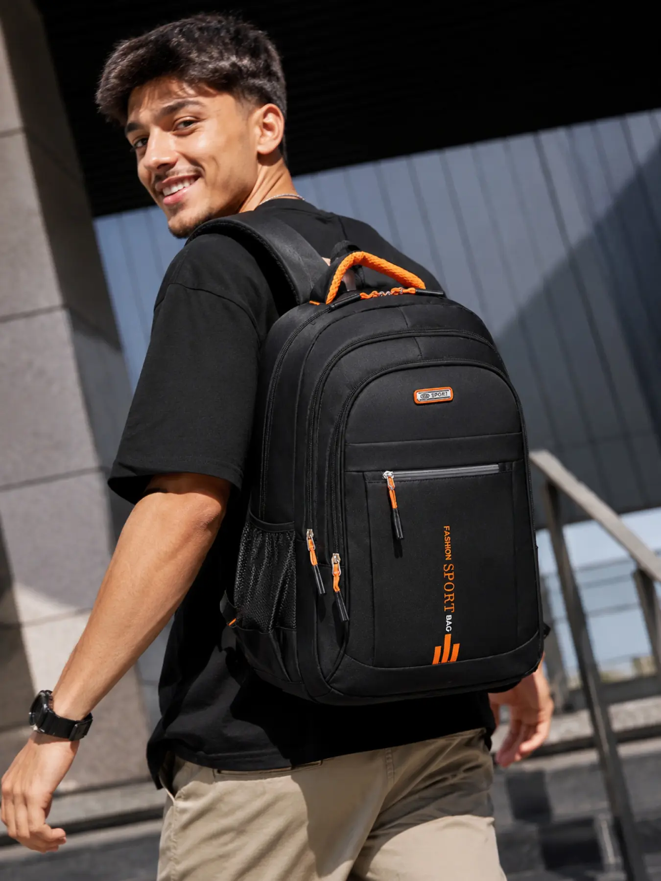 Large Capacity Durable Backpack, Durable Outdoor Rucksack for Men Lightweight Waterproof Business Travel with Back Support Multi Layer Storage School Bookbag for Office College Outdoor Camping Vacation Gifts for Husband Boyfriend Dad