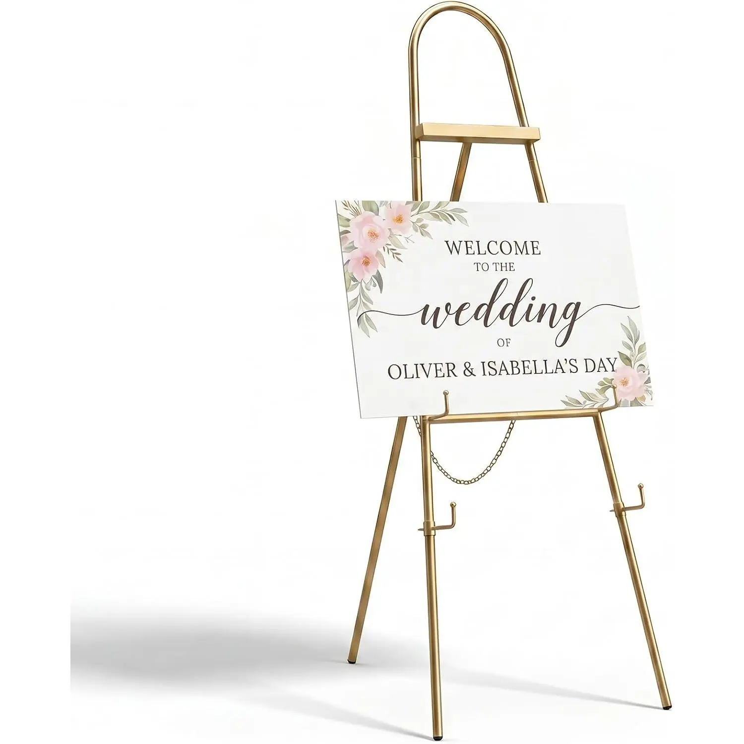 Adjustable Metal Easel Display Stand Collapsible Tripod Rack for Art, Posters, Mirrors, and Signs Portable Floor Holder for Weddings, Parties, Home & Events Height Adjustable 45×160cm