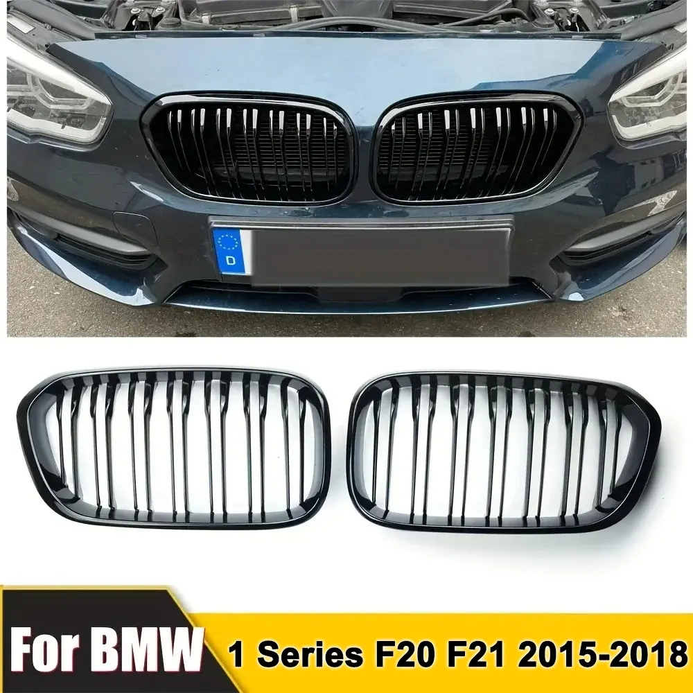 Car Front Kidney Grill Replacement Gloss Black For BMW 1 Series F20 F21 2015-2019 116i 118i 120i 125i M140i 116d 118d 120d Automotive Decoration Accessories