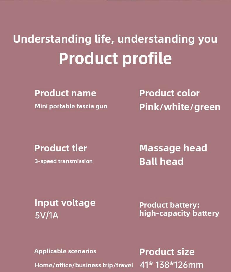 Mini fascia gun muscle massager, massage stick, vibration massage fascia device, mini fascia instrument