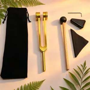 Tuning Fork Set, Professional Ear Cleaning, Yoga Meditation, 128hz/256hz/528hz, Includes Hammer, Stabilizer, Cloth Bag