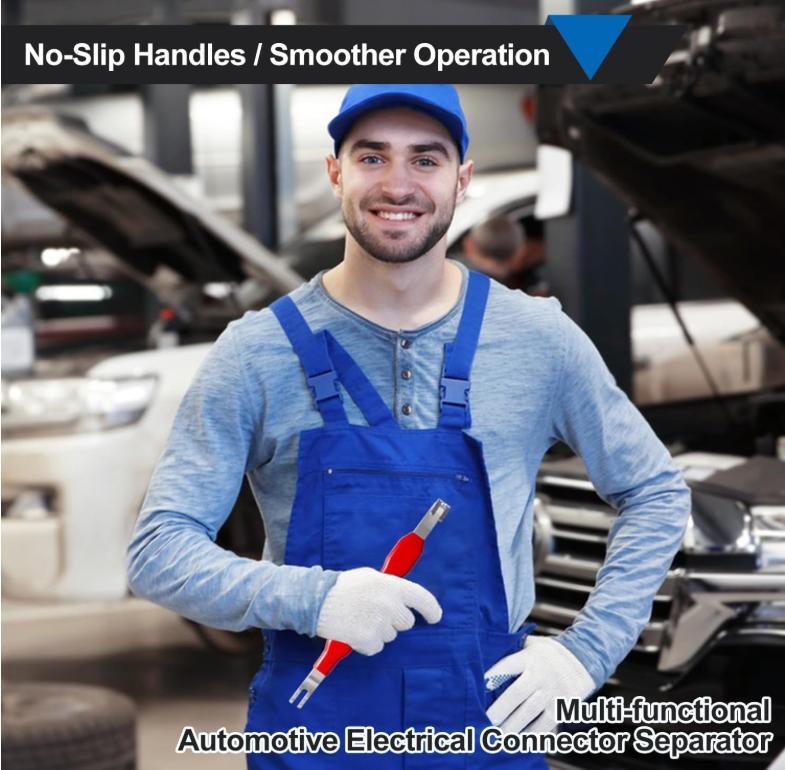 Automobile electrical terminal connector disconnector tool, universal plug connector disconnection and pin removal depinning tool kit for car, truck and SUV wiring harness repair