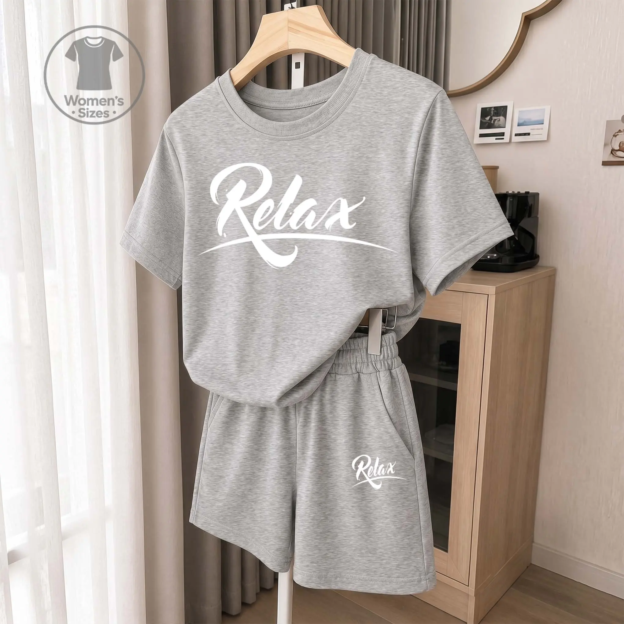 Women’S Casual Two Piece Set With Relax Athletics Graphic Print, Soft Breathable Fabric, Relaxed Fit T-Shirt And Shorts, Perfect For Travel, Cruise, Beach, Shopping And Daily Summer Wear
