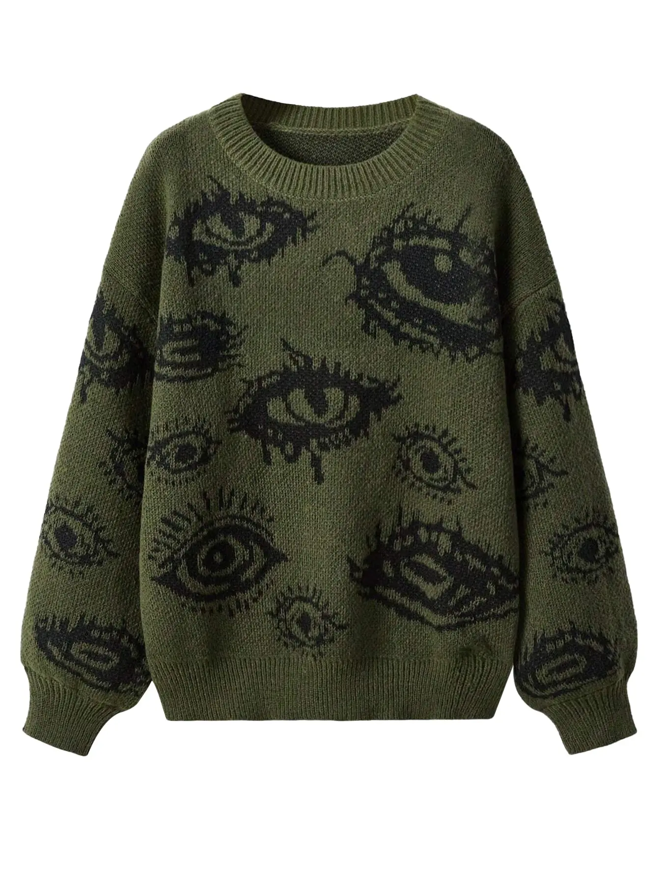 Gothic Skeleton Rib Cage Jacquard Knit Sweater Unisex Oversized Loose Fit, Soft Warm Knit Fabric, One Garment Multiple Ways To Wear, Y2K Grunge Streetwear for Halloween Party, Concert, Skate, Campus & Daily Casual OOTD