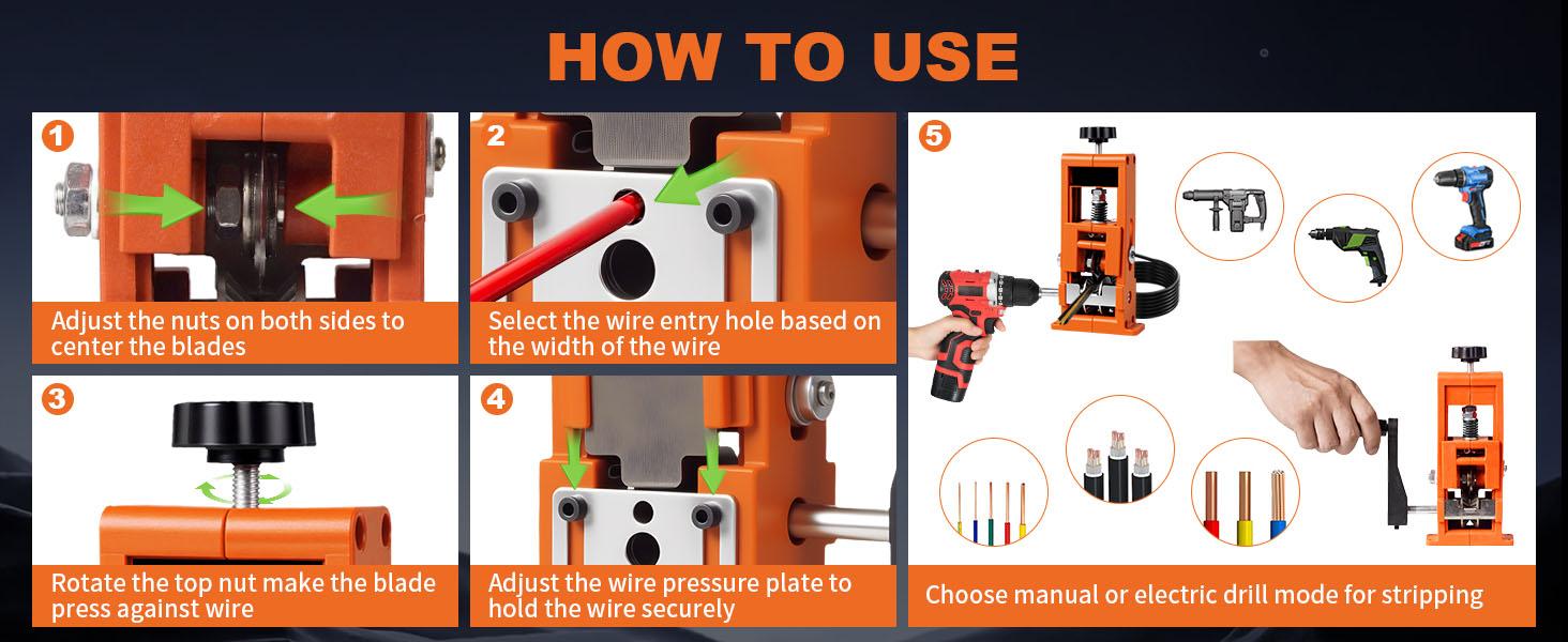 Wire Stripper Machine,0.04-1 Inch Scrapping Copper Wire Peeler Machine, Drill Powered/Hand Crank Dual-drive Wire Stripper Tool for Scrap Copper Recycling & DIY etc. Wire Stripper Machine,0.04-1 Inch Scrapping Copper Wire Peeler Machine, Drill Powered/Hand Crank Dual-drive Wire Stripper Tool for Scrap Copper Recycling & DIY etc.
