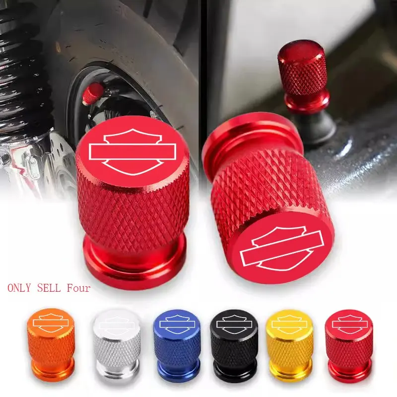 4pcs Motorcycle Wheel Tire Valve Caps, Airtight Stem Covers for Harley Davidson, Compatible with Glide Ultra Classic, Softail, Sportster