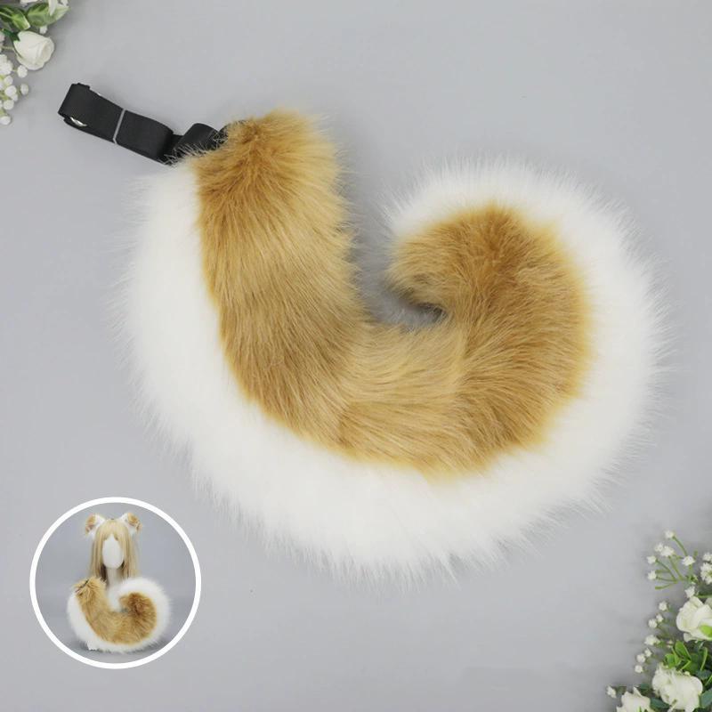 4 Types Handmade Halloween Simulated Faux Dog Ear Headband Comic Con Bendable Plush Dog Tail Cosplay Realistic Animal Ears Props