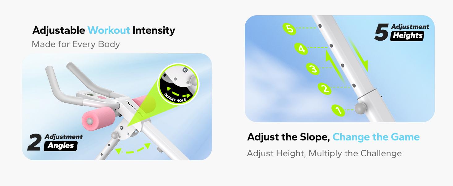 Ab Machine, Ab Workout Equipment, Adjustable Ab Trainer Machine for Abs Workout at Home Gym, Foldable, Knee Protection, Abdominal Trainer for Stomach Workout