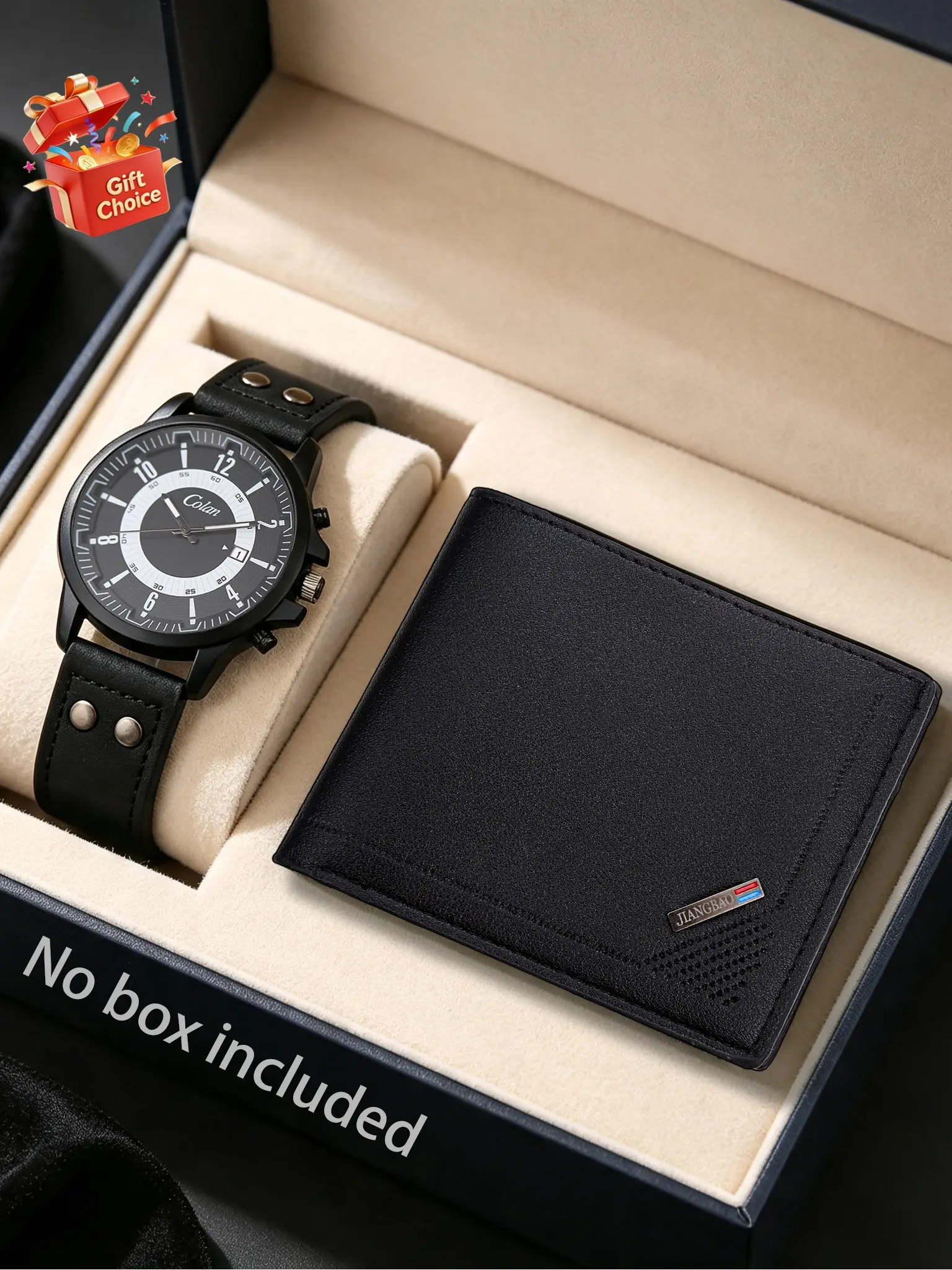 Men's Fashion Watch and Wallet Set, Classic Analog Quartz Movement, Zinc Alloy Case, All Seasons Accessory, Perfect Gift