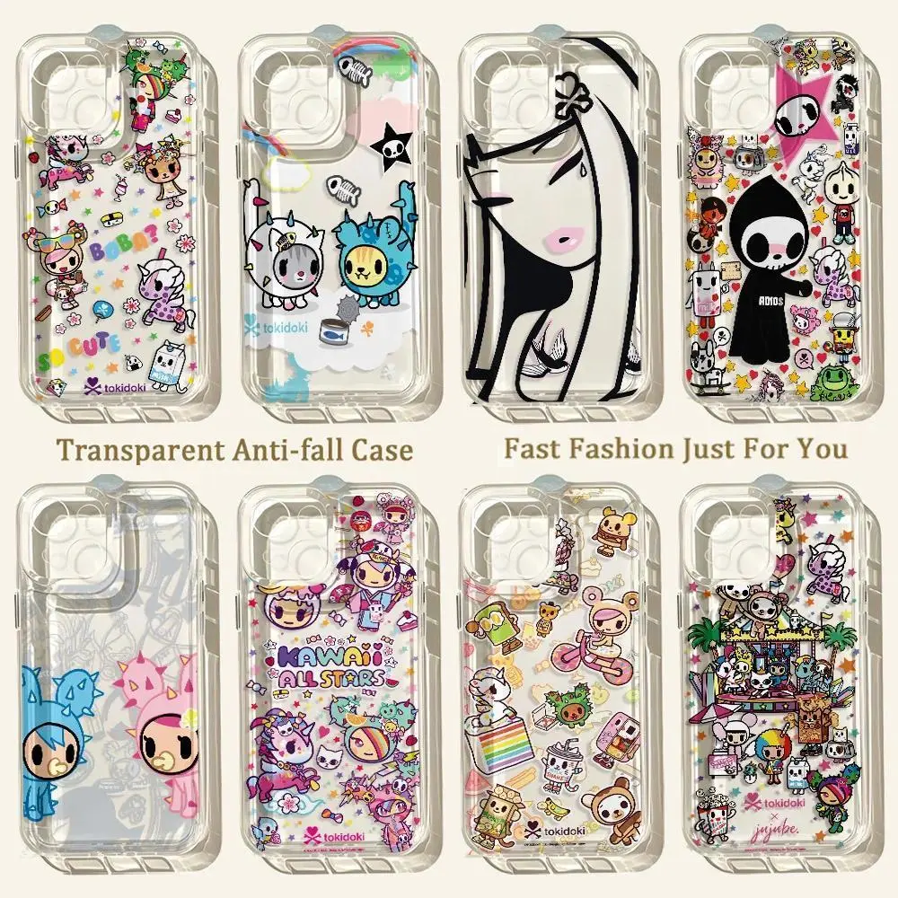 HOT Cartoon T-Tokidokis Phone Case iPhone 17 Promax 17Air 16 Plus 15 14 13 12 11 Pro & Samsung Galaxy S26 Ultra S25 S24 S23 Plus Anti-fall Transparent soft TPU Shockproof Protective Cover Gift For Birthday Halloween Christmas