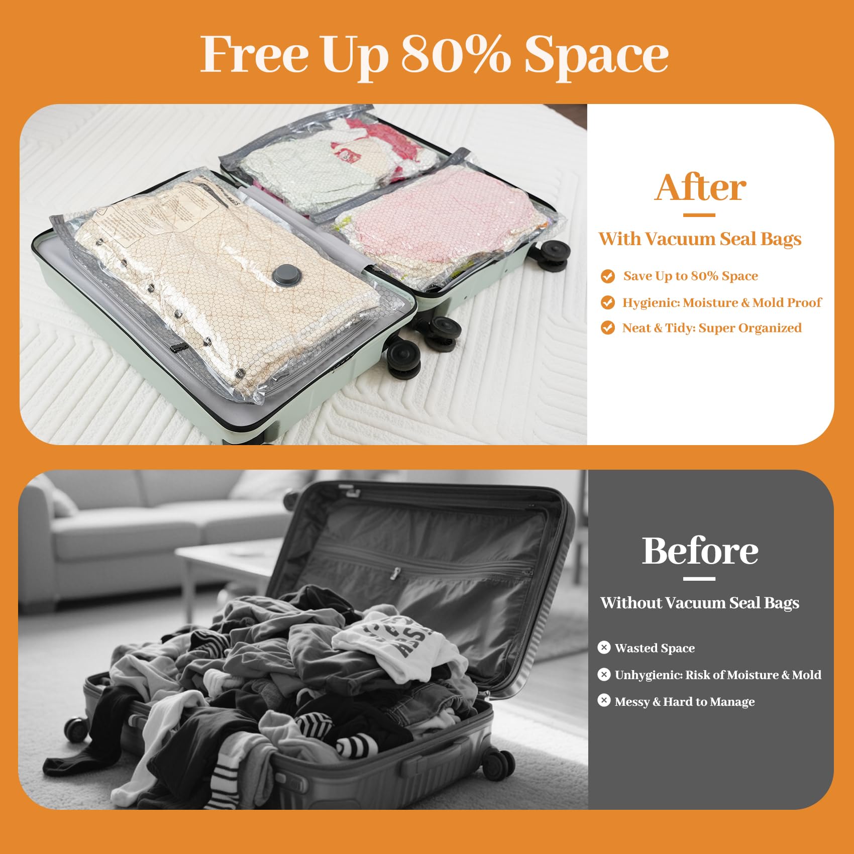 [2026 Upgraded] Cordless Travel Vacuum Bag Set Vacuum Bags for Travel with Rechargeable air Pump, 15 Pack Carry-on Size Compression Packing Bags for Luggage and Suitcase, Space Saver for Clothes and Clothing Travel Zipper Pouches Hands-Free durable pouch