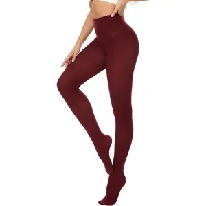 Womens 80 Denier Opaque Tights, Women's Soft Solid Color Footed Pantyhose, High Waist Stocking with 30+ Colors