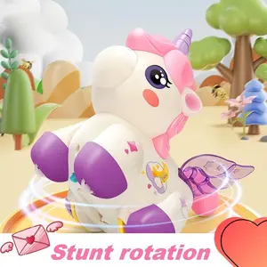Cute Unicorn Doll with Wings, Full Directional Movement, Colorful Lights and Music, Ideal Birthday Gift for Girls, Yj388-91 Model