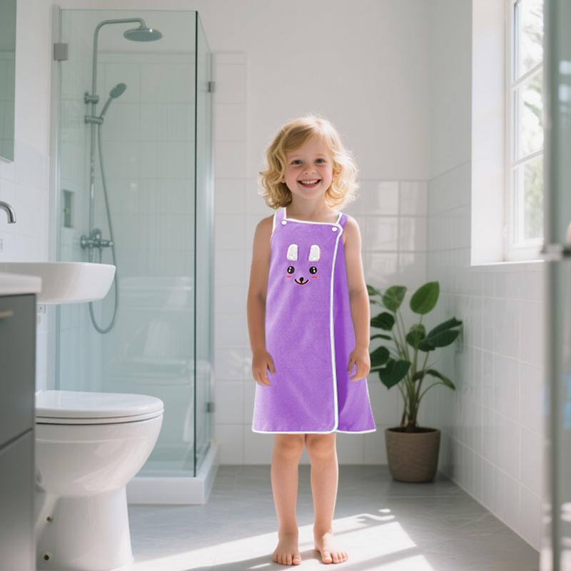 Kids Cartoon Rabbit Ears Bath Towel, Bathroom Towel, Quick Absorbent Soft Skin-Friendly Design, Easy Wear & Remove, Perfect for Swimming Pool Beach Home Use