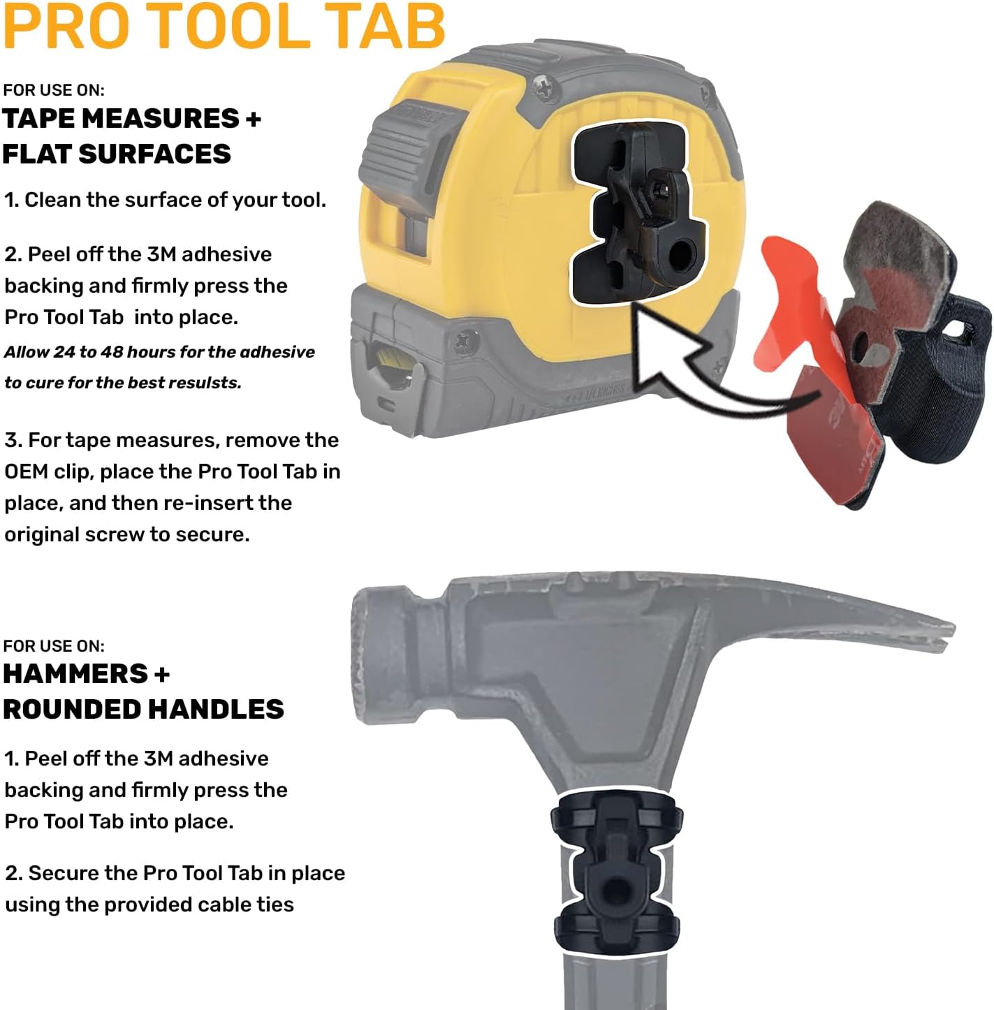 Tool Holster - Pro Tape Measure + Hammer Holster Kit - Upgraded, Self Locking, Quick Draw Universal Tool Holder with Ambidextrous Thumb Lock - Compatible with  Major Brands