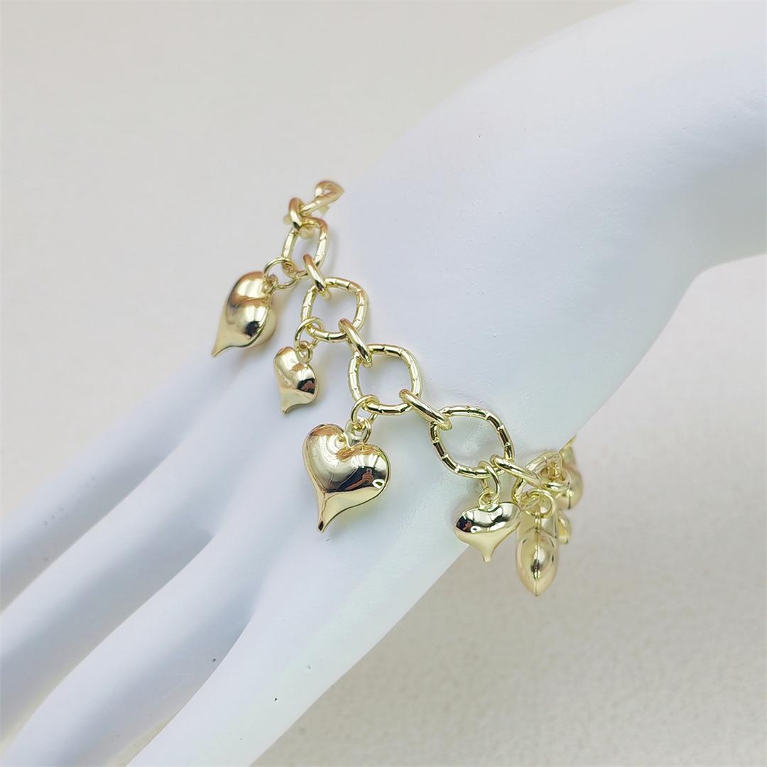 14K Gold Plated Brass Star & Heart Beaded Bracelet for Women, Vintage Boho Aesthetic Design, Multi-Wear Chain Bracelet & Choker, Anti-Tarnish & Dainty for Daily Wear & Casual Outfits