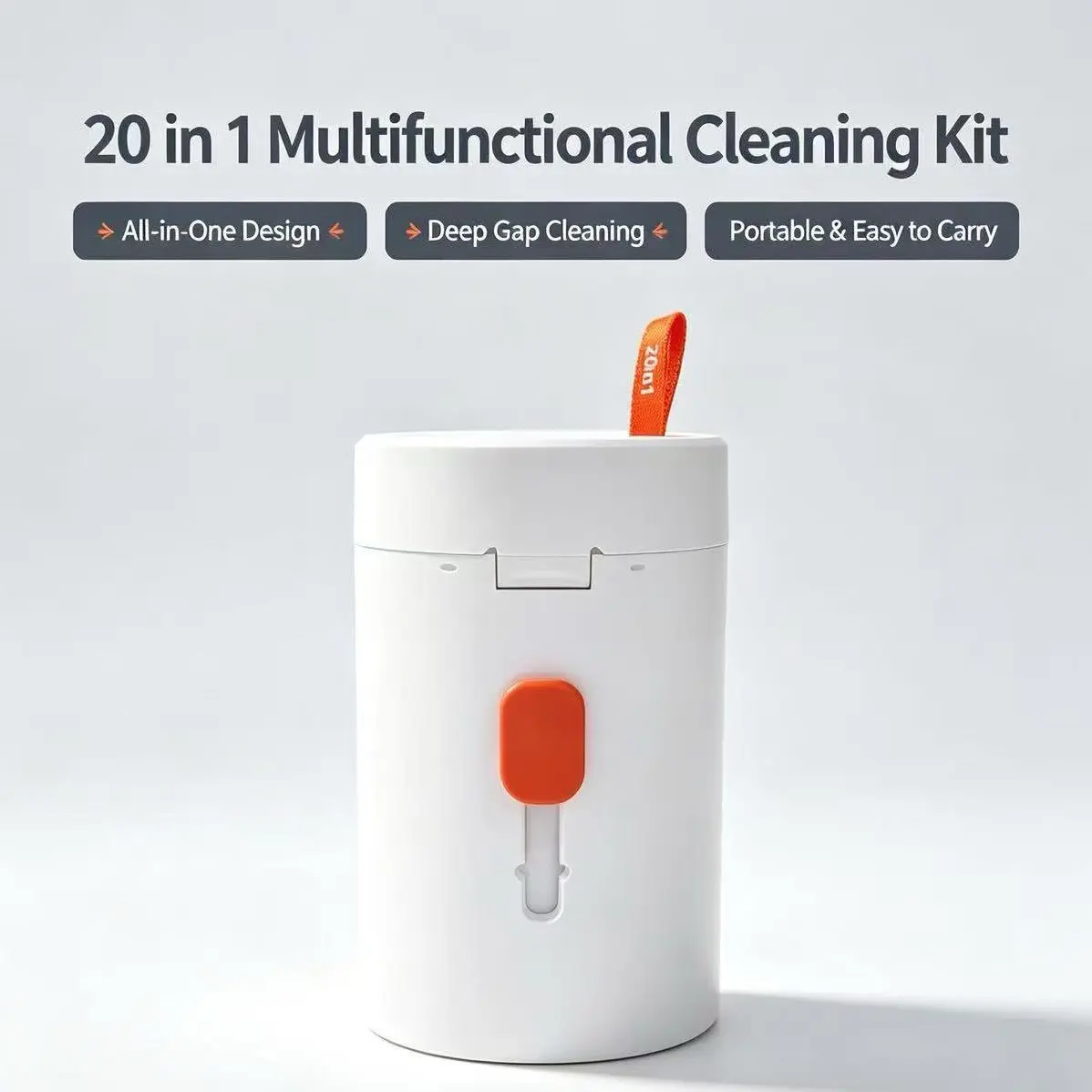20 in 1 Multifunctional Electronic Cleaning Kit, Portable Cylinder Cleaner Brush Set for Keyboard, Bluetooth-compatible Earbuds, Laptop, Camera, Cell Phone