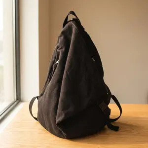 Unisex Triangular Canvas Backpack for Adults, 14-inch Laptop Compartment, 20-35L High-Capacity, Breathable Waterproof, Adjustable Curved Shoulder Straps, for School Daily Commute Casual Wear