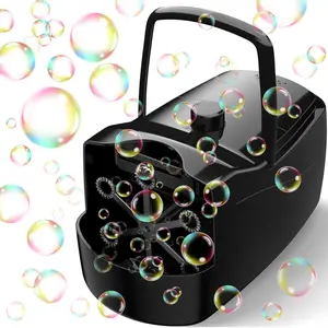 Bubble Machine, Automatic 18000+ Per Minute Big Bubbles Blower Maker for Kids Toddlers with 2 Speeds,6 Wands,Operated by Plugin or Batteries for Outdoor/Indoor Birthday Parties,Wedding (Black)fidget toys