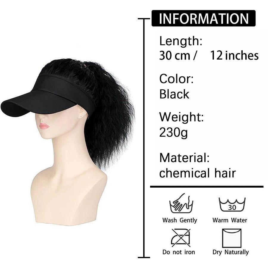 Hat With Hair Attached For Women Ponytail Curly Hair Hair Wig With Hair Cap Styling Baseball Baseball Cap Ponytail Hat Wig