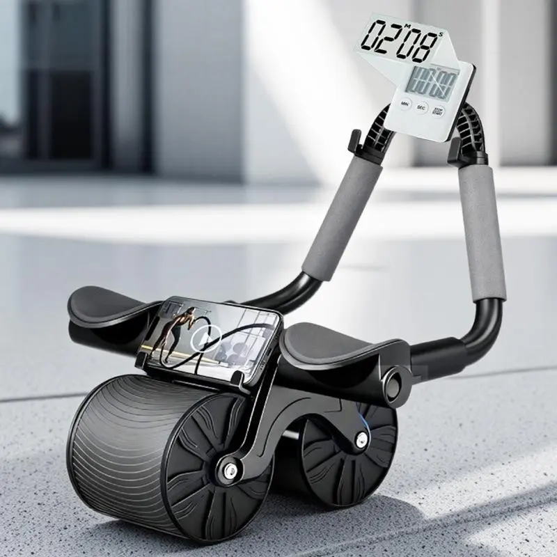 Ab Roller Wheel 2026 - Automatic Rebound Timer, Knee Mat, Elbow Support Core Trainer for Home Gym Abdominal Workout Equipment for Men