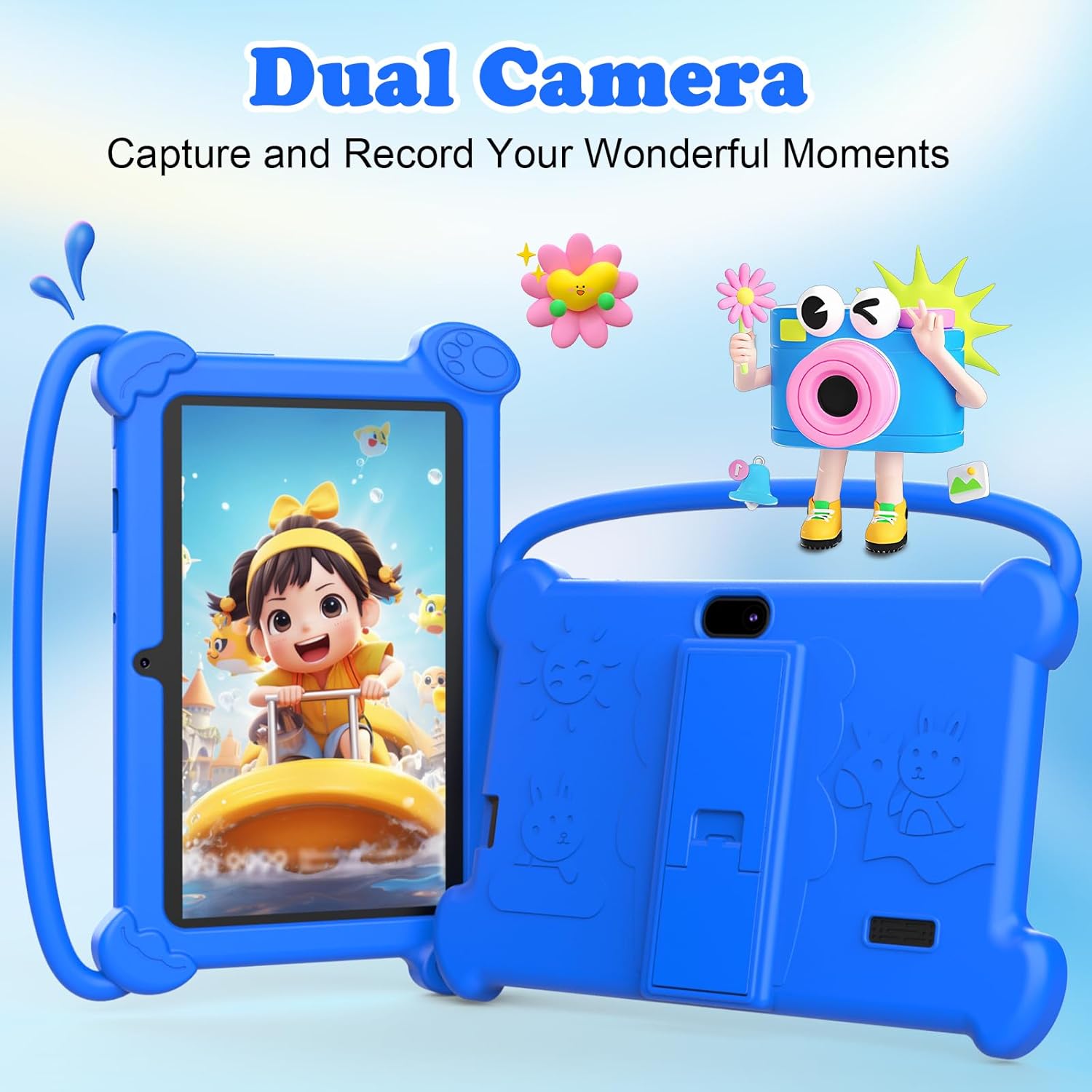 Kids Tablet 7 inch 3-9 Years Old 32GB ROM Toddler Tablet with Shockproof Case Kids Android Tablet Netflix YouTube aiwawa Apps Parent Controls