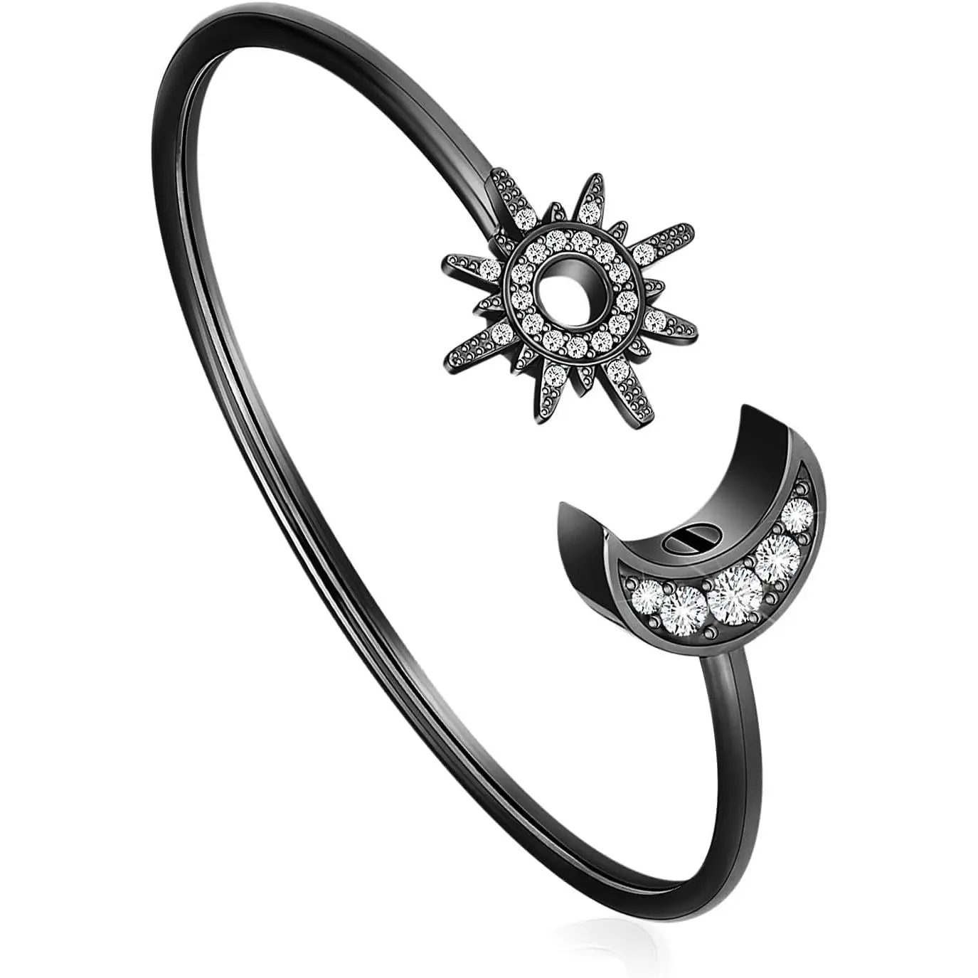 Sun Moon Crescent Cuff Urn Bracelet Mental Bangle for Ashes  Opening Bracelet for Women and Men Urn to Hold Ashes for Love
