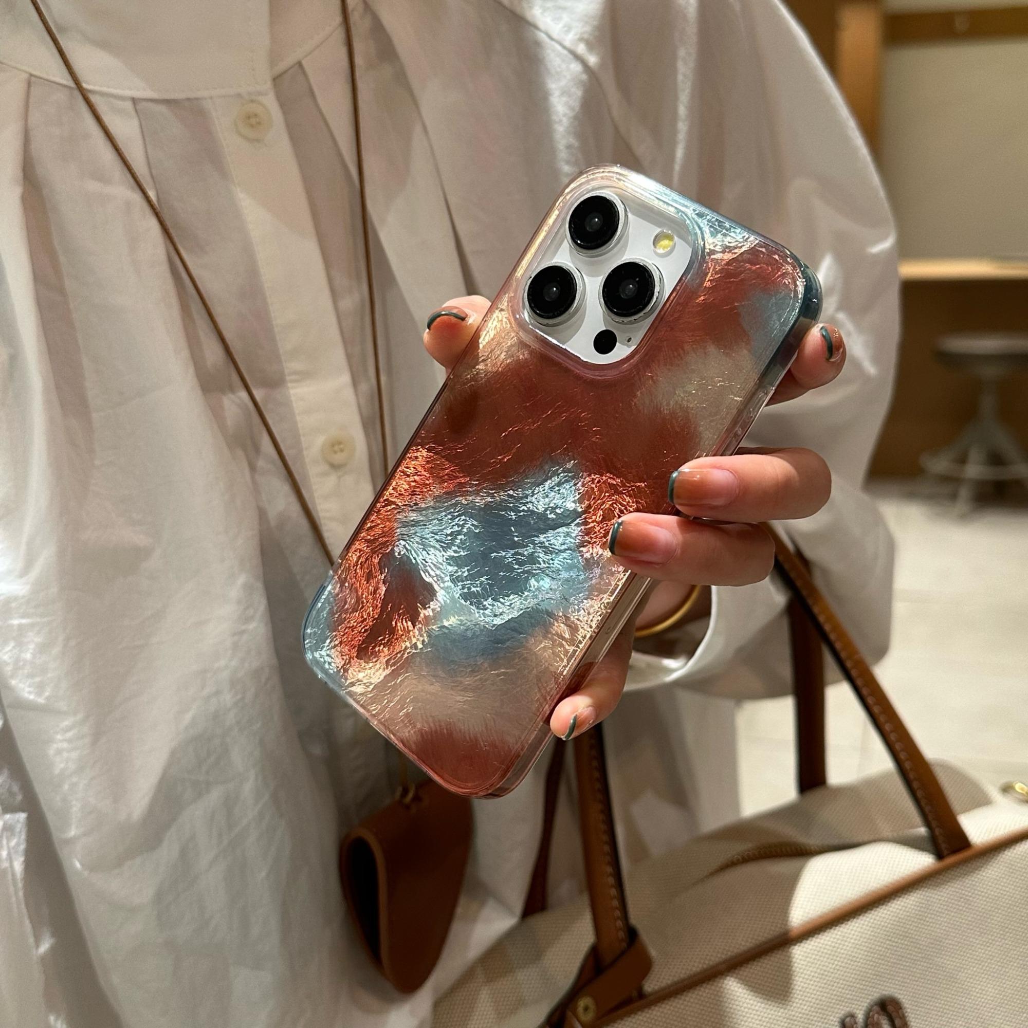 Iceberg Blue Gradient Dual Layer Shockproof Phone Case for iPhone 17 Pro Max, Stylish Protective Cover for iPhone 17 16 15 14 13 12 11 X XS XR Pro Max Plus Air