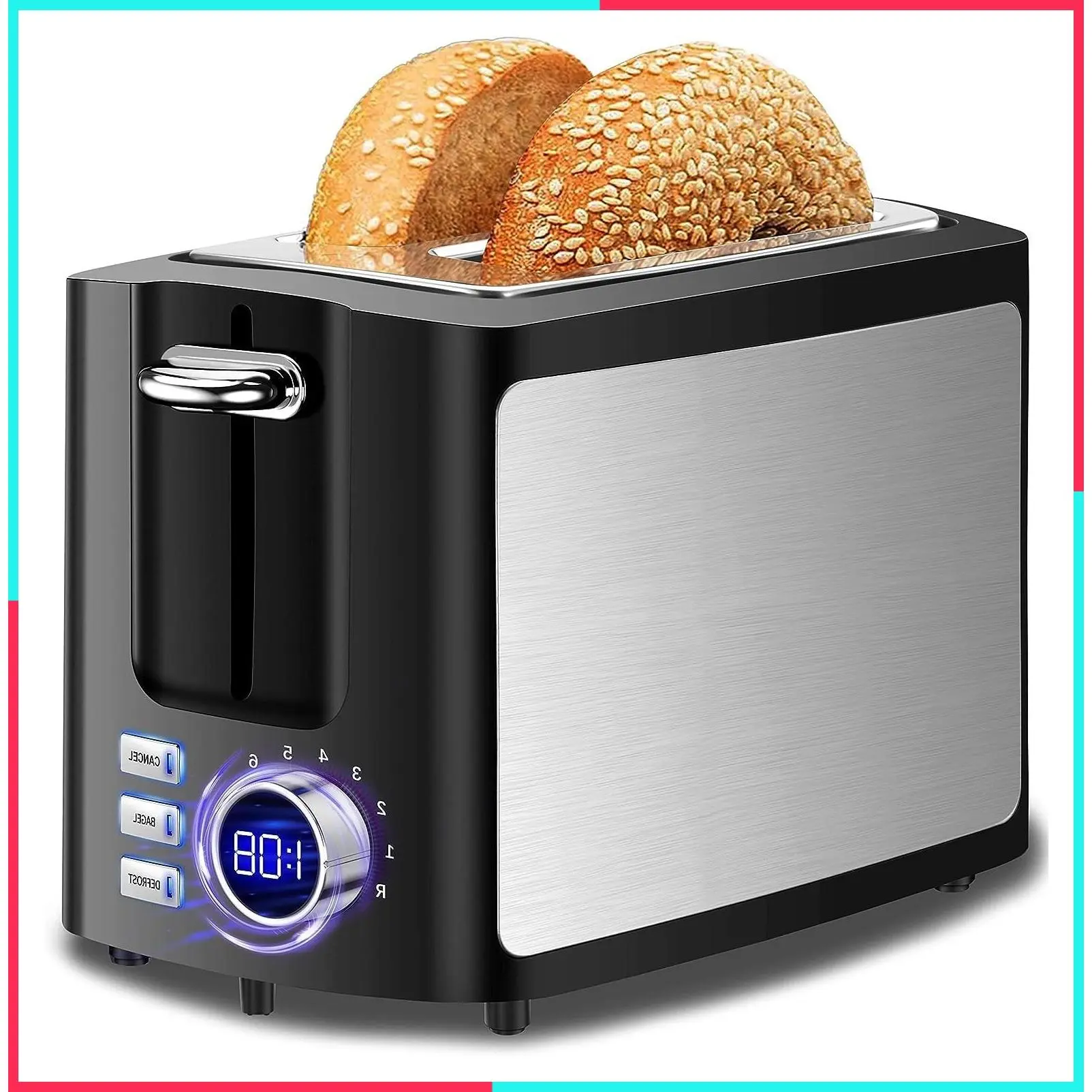 2 Slice Wide Slot Toaster, Best Rated Prime Display Smart Toasters