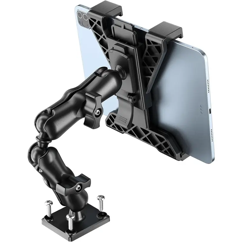OHLPRO Heavy Duty Tablet Arm Mount with Drill Base - 360° Rotation, 2-Stage Height Adjust, Anti-Slip Rubber, for 7"-11.5" iPad Pro/Mini, Samsung Tab, Nexus, Truck, Desks, Pre-Drilled Holes