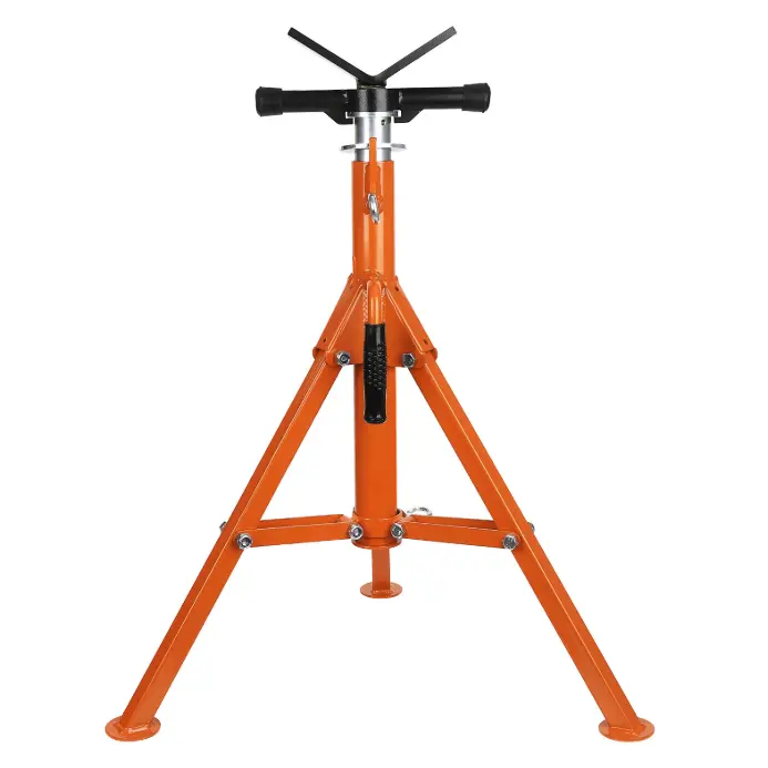 Heavy Duty Pipe Jack Stand – 28-52" Adjustable – 2500lb Capacity – Folding Steel – V-Head Fits 1/8-12" – for Welding/Auto/Construction – Portable
