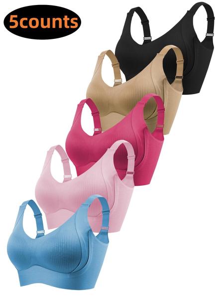 Women's Solid Wireless Bra, Comfortable Breathable Push Up Bra, Soft and Lightweight Lingerie for All Seasons