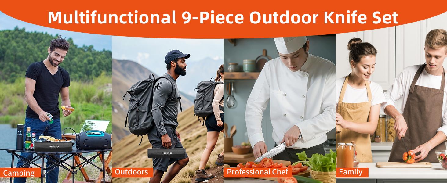 18PCS Kitchen Knife Set, Professional Chef Knife Set with Roll Bag, High Carbon Stainless Steel Japanese Knives, Full Tang Pakkawood Handle, Ultra Sharp