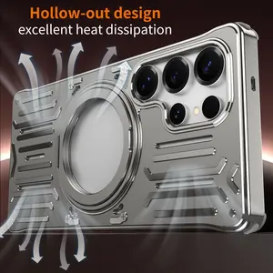 Samsung Galaxy S25/s24/s26 Ultra Case, Metal Aluminum Magnetic 360° Stand, Quick Heat Dissipation, Ultra Thin Shockproof Cover