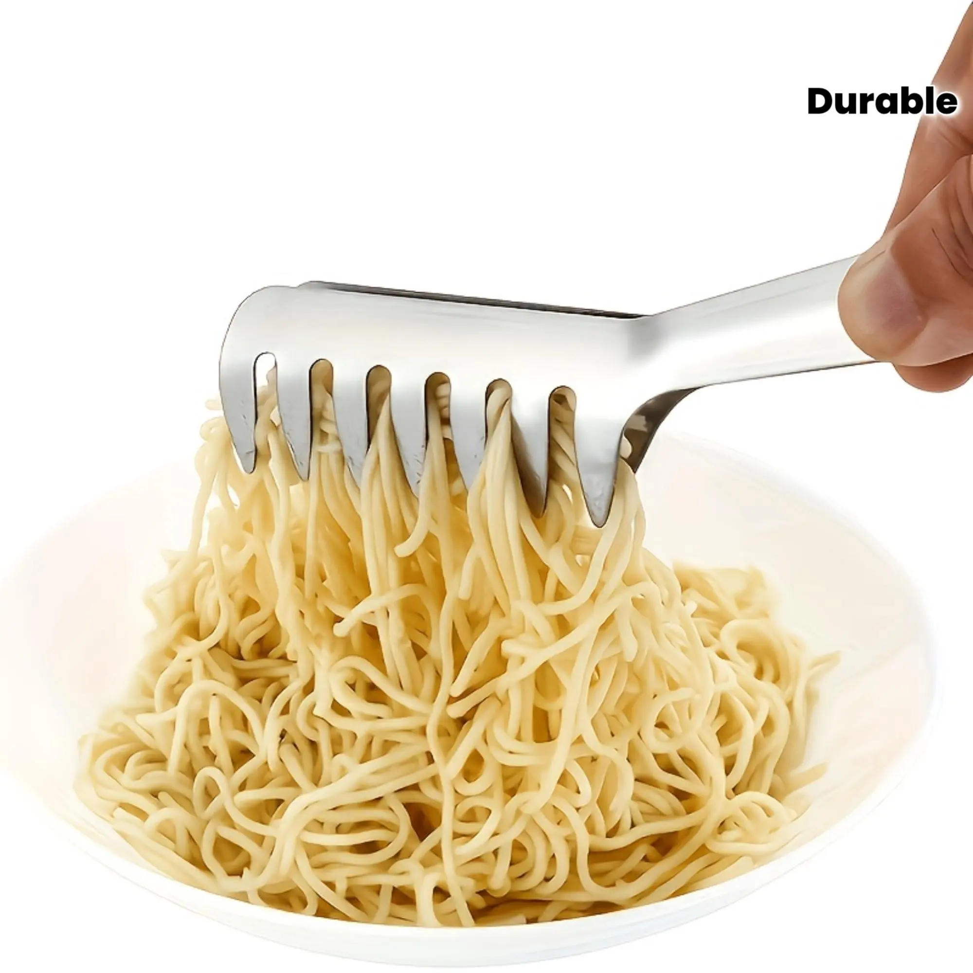 Stainless Steel Pasta Tongs - Food-Safe Materials Spaghetti Tongs, Heavy-Duty Kitchen Utensil, 1pc Buffet & Family Dining Tool for Steak, Vegetables, Fruit & Ice, Holiday & Autumn-Winter Supplies, Heavy Duty Stainless Steel Spaghetti Tongs