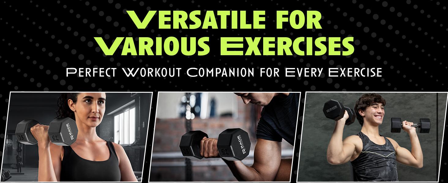 Rubber Coated Dumbbells - No Roll Design Easy-Grip Steel Knurled Handle, Weights Dumbbells Set for Strength Training - Ideal Weights Set for Home Gym - 10-60 LBS SOLD INDIVIDUALLY