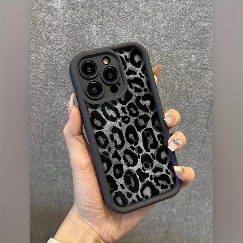 Case for IPhone 16 Pro Max 15 Plus 14 13 12 11 XS XR Leopard Pattern Pocket-Friendly Shockproof Silicone Protective Softcase Gifts for Women Men Girls Boys