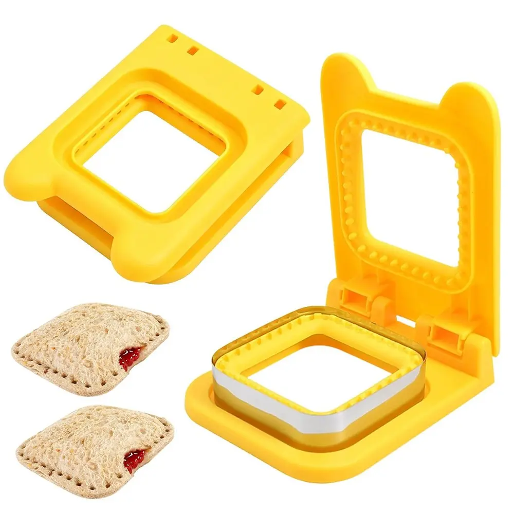 2pcs Uncrustable Sandwich Cutter Sealer, Square Sandwich Crust Remover Maker, DIY Sandwich Cutting Mold for Kids Lunch Box