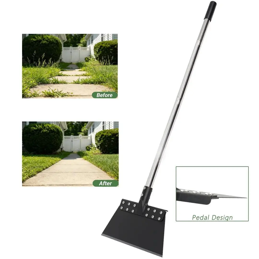 65 in Multifunctional Garden Flat Shovel with Adjustable Long Handle for Weeding, Lawn Maintenance, Yard Removal and Snow Removal