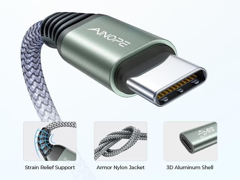 USB C Extension Cable, 20Gbps/USB3.2 Fast Transfer USB Type C Extender 1240W Charging Compatible with iPhone 16 pro max/PSVR2/USB C Hub/MacBook Air M2 Pro/iPad/Magsafe Charger,6.6FT,Black