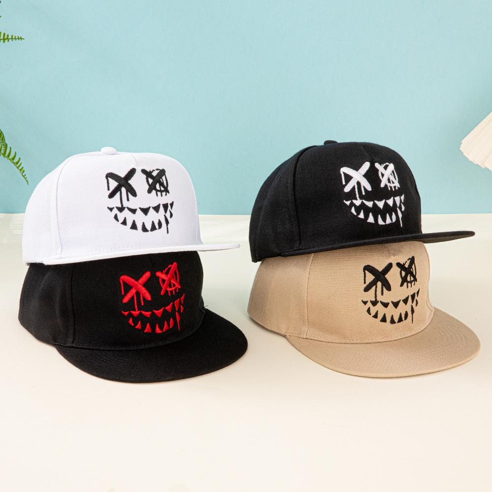 2026 New Cross-Border Hip Hop Flat Bill Baseball Cap Funny Halloween Pumpkin Ghost Devil Hat for Street Dance Outdoor