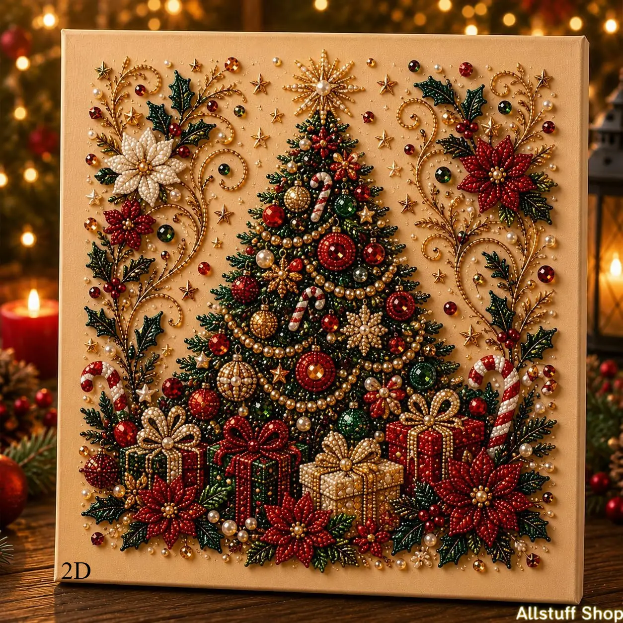 2D Special Shaped Christmas Diamond Painting Set Pearl Rhinestone Wall Art Xmas Bell Gingerbread House Reindeer Stocking Tree Pattern Canvas Decor for Living Room Bedroom Holiday Gift No Frame tiktokshopbacktoschool