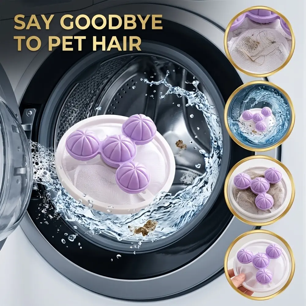 6-Pack Floating Lint Remover for Washing Machine, Laundry Hair Catcher Filter Balls, Reusable Lint Trap Bag, Fabric Care Cleaning Ball, Laundry Accessories