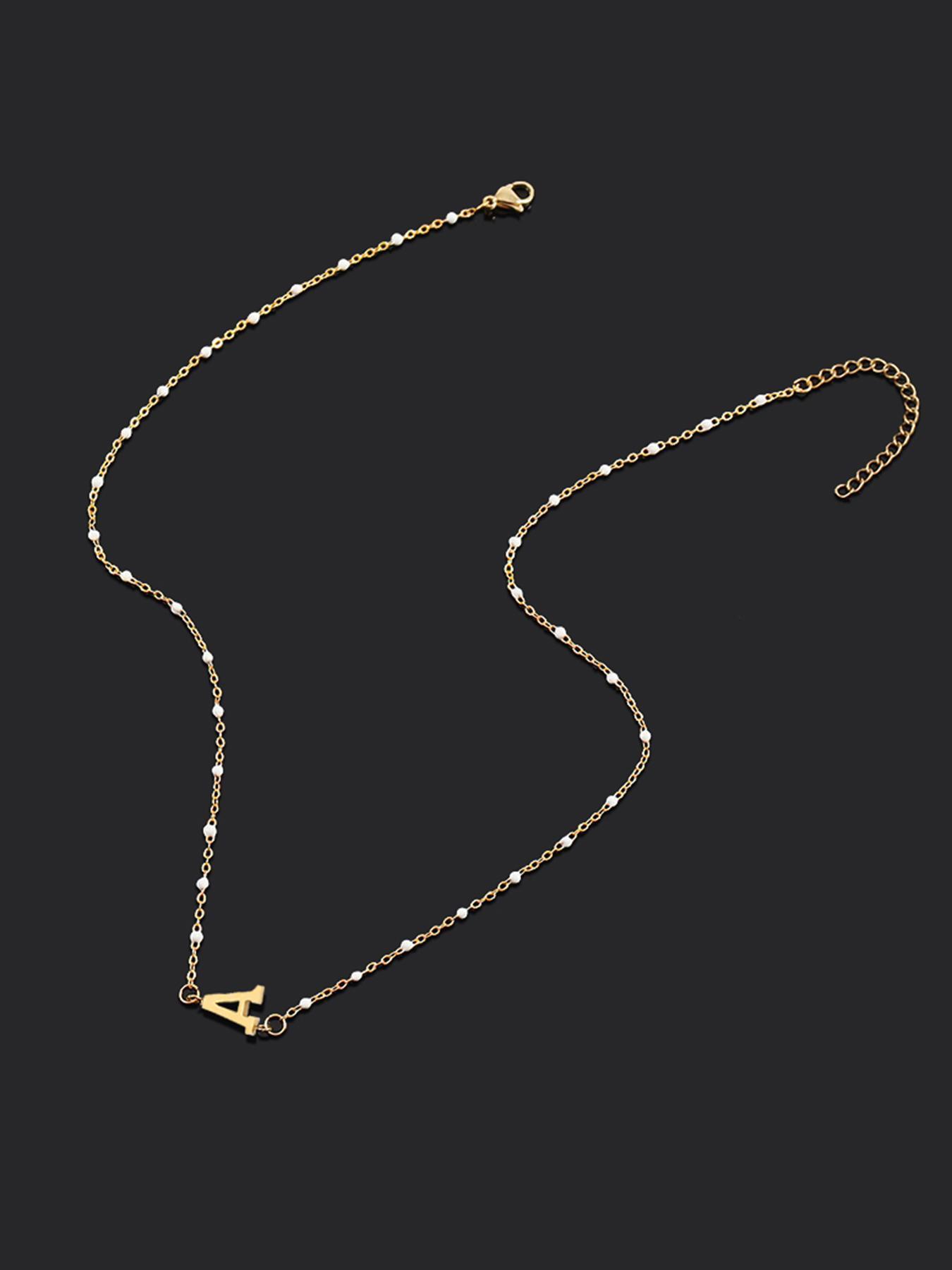 Women's Elegant Letter Charm Design Adjustable Lobster Closure Pendant Necklace, 2024 New Style Fashion Jewelry for Party, Trendy All-match & Exquisite Jewelry As Anniversary Gift, Non Tarnish Jewelry, Initial Letter Necklace