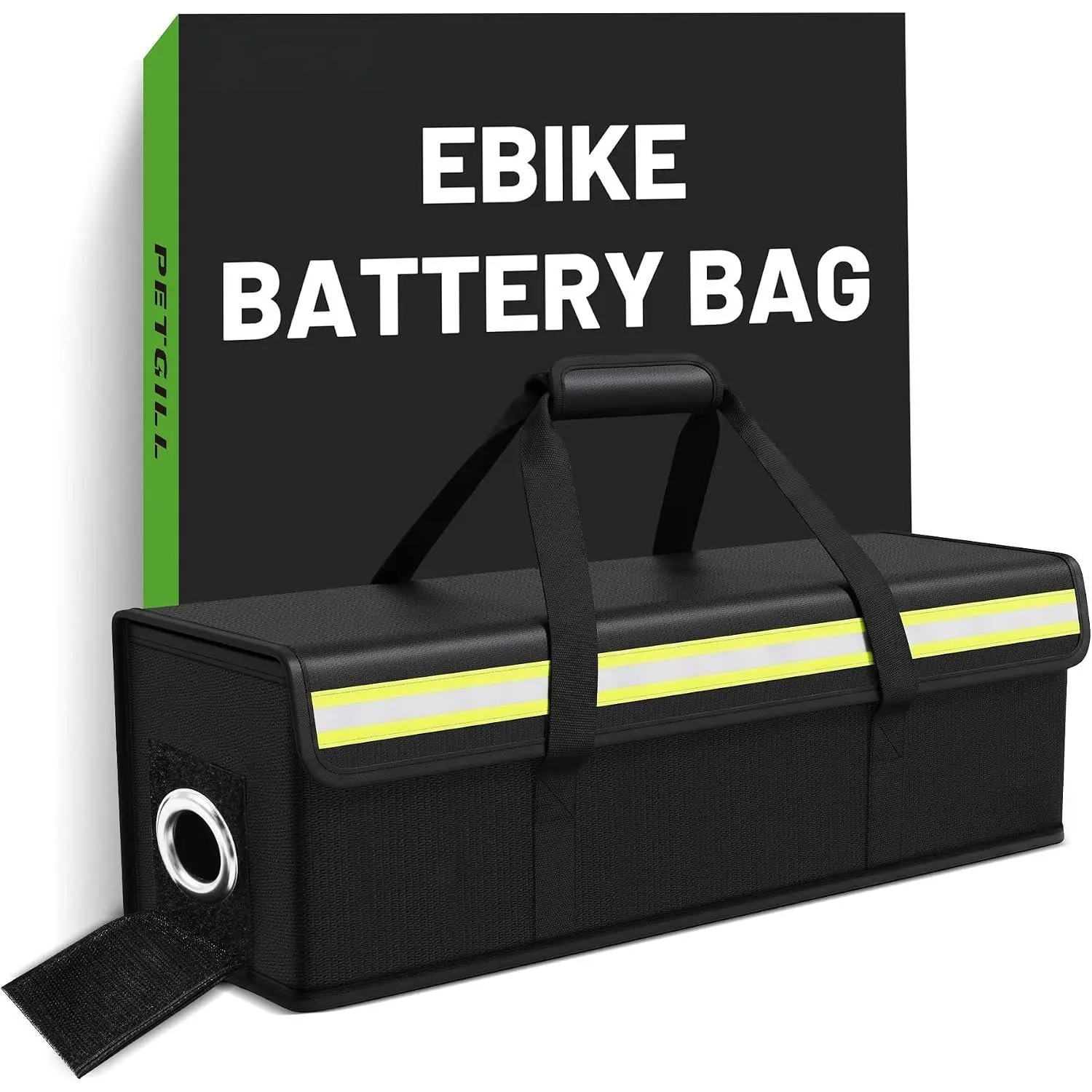 E-  Safe Bag Explosionproof - Large Capacity Fireproof Lipo Bag for Ebike   and Storage (M 16.1x5.5x5.1Inches)