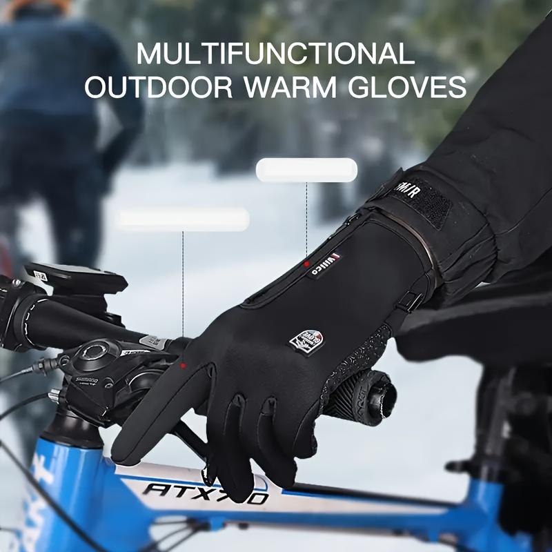 2 Pairs Windproof Winter Cycling Gloves for Men & Women - Thermal Touchscreen Compatible with Devices, Zipper Closure, Non-Slip Grip - Cold Weather Cycling, Skiing, Outdoor Sports - Ideal For Christmas, Halloween, Valentine's - Machine Washable Poly
