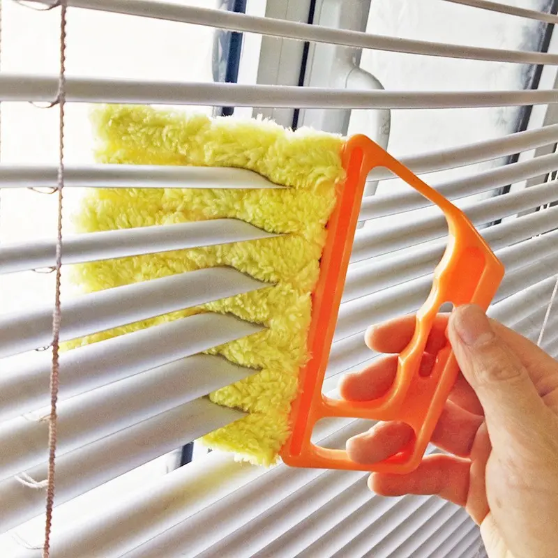 Window Blind Cleaning Brush, Window Blind Cleaner, Air Conditioning Outlet Dust Removal Brush, Hand-held Curtain Brush, Heavy Duty, Home Care Supplies, Yellow Household Items